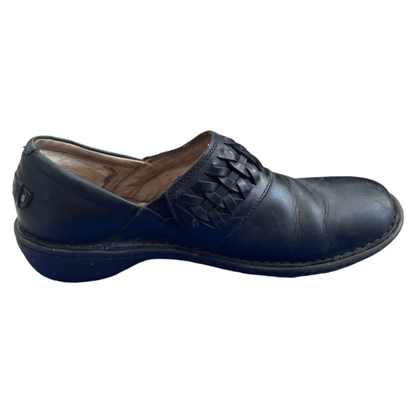 UGG Anila Black Leather Wool Lined Slip On Clog Size 9 - Picture 7 of 11